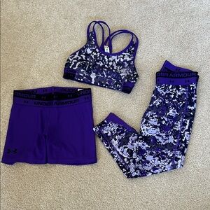 Under Armour Purple and Black Kids Activewear Set